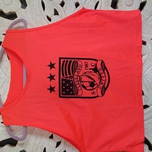 Vintage 1987 Cleveland United Soccer Club Tee shirt Top Neon Orange Logo